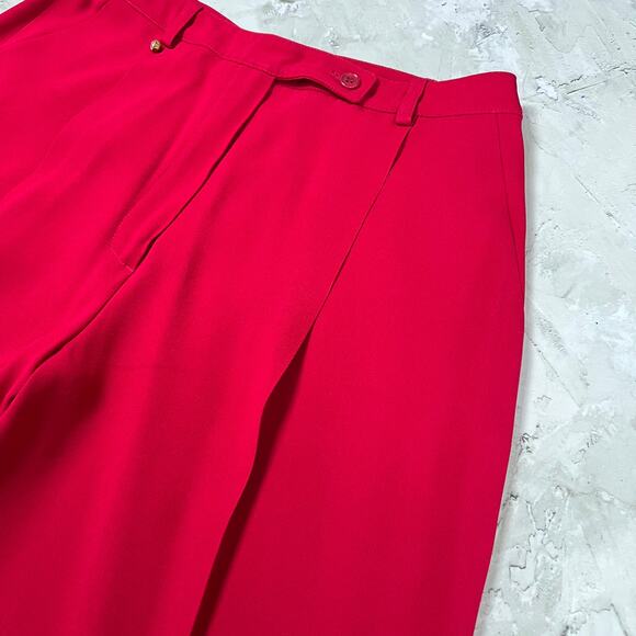 Sonia Rykiel Paris Wide Leg Drapey Pleated Pant FR 40 WAIST 28 Red France - Picture 13 of 13